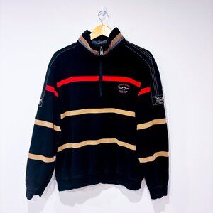 CAMPIONE Men’s Striped Half Zip High Neck Cotton Sweater | XXL *